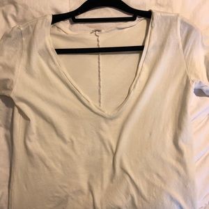 White low vneck tshirt